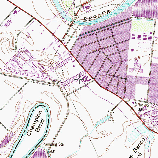 Topographic Map of Garden Park Elementary School, TX