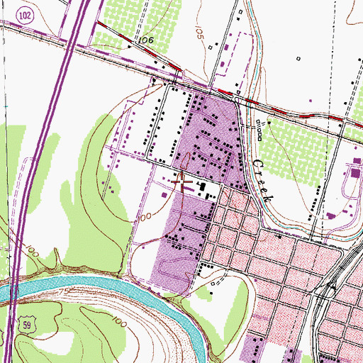 Topographic Map of C W Dawson Elementary School, TX