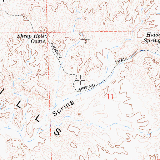 Topographic Map of Hidden Spring Trail, CA