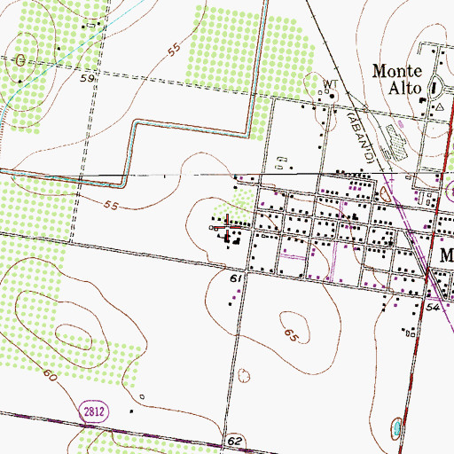 Topographic Map of Monte Alto Elementary School, TX