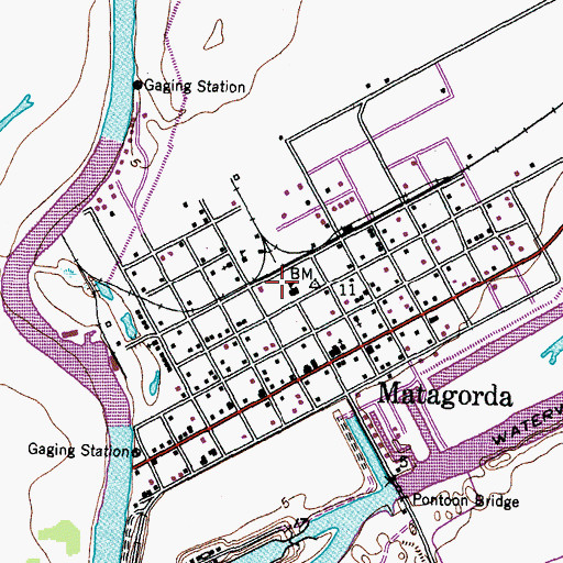 Topographic Map of Matagorda Elementary School, TX