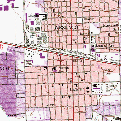 Topographic Map of Hidalgo County Juvenile Justice Alternative Education Program, TX