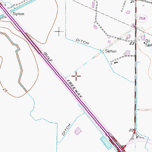 Topographic Map of Mainland Christian School, TX