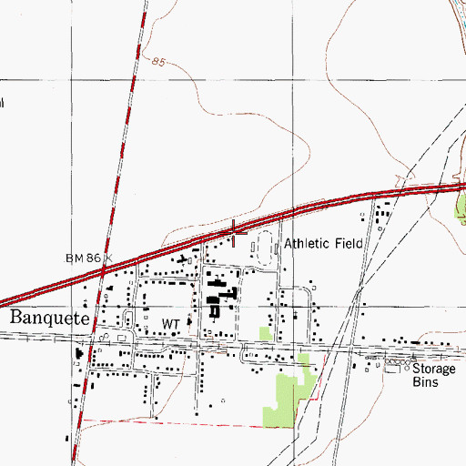 Topographic Map of Banquete High School, TX