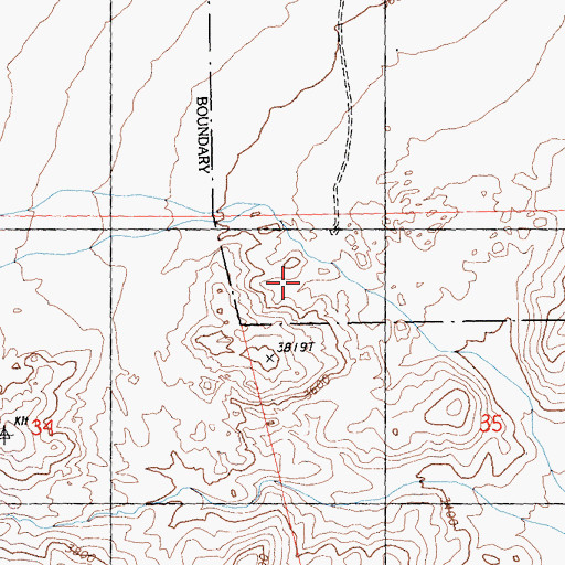 Topographic Map of Hidden Tank, CA
