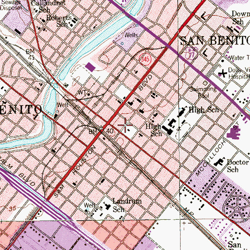 Topographic Map of Cameron County Juvenile Justice Alternative Education Program School, TX