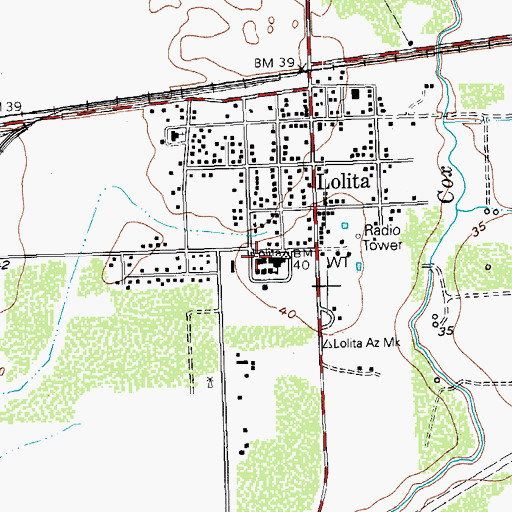 Topographic Map of Industrial Junior High School, TX