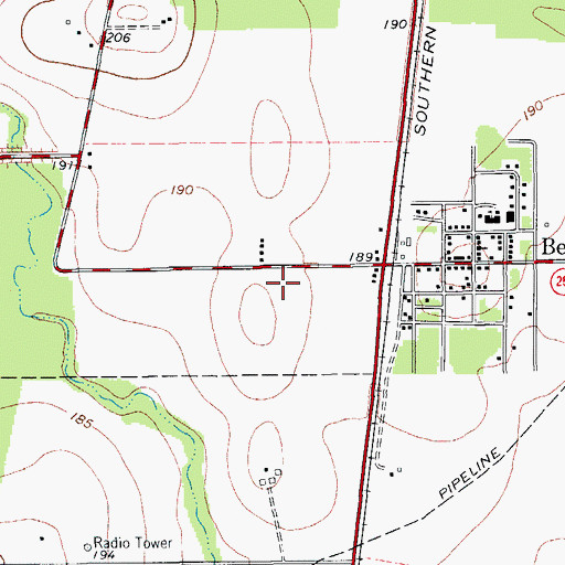 Topographic Map of Ben Bolt - Palito Blanco High School, TX