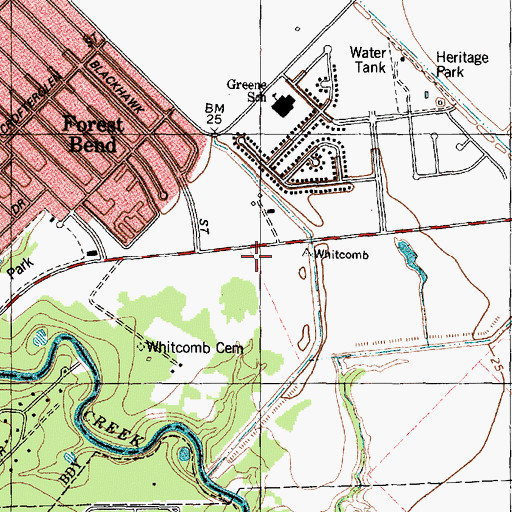 Topographic Map of Brookside Intermediate School, TX