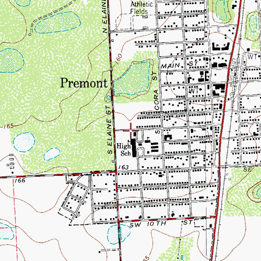 Topographic Map of Premont Central Elementary School, TX