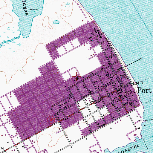 Topographic Map of Port O'Connor Elementary School, TX