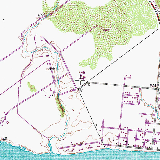 Topographic Map of Seadrift Elementary School, TX