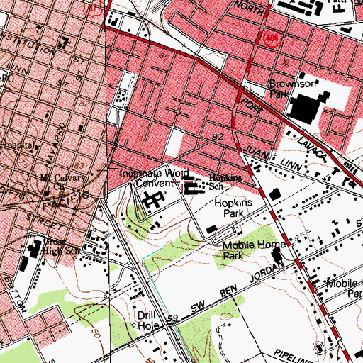 Topographic Map of Hopkins Fine Arts Academy, TX