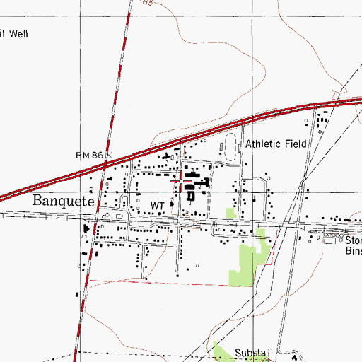 Topographic Map of Banquete Elementary School, TX