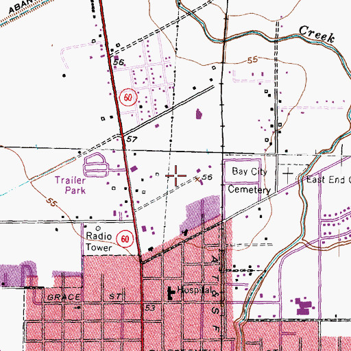 Topographic Map of Matagorda County Juvenile Justice Alternative Education School, TX