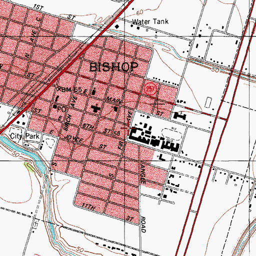 Topographic Map of Bishop Elementary School, TX