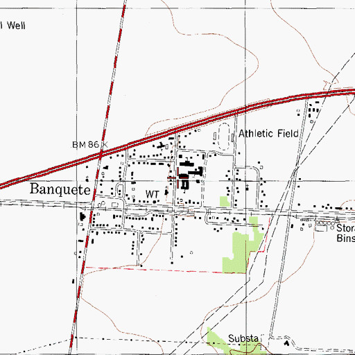 Topographic Map of Banquete Junior High School, TX