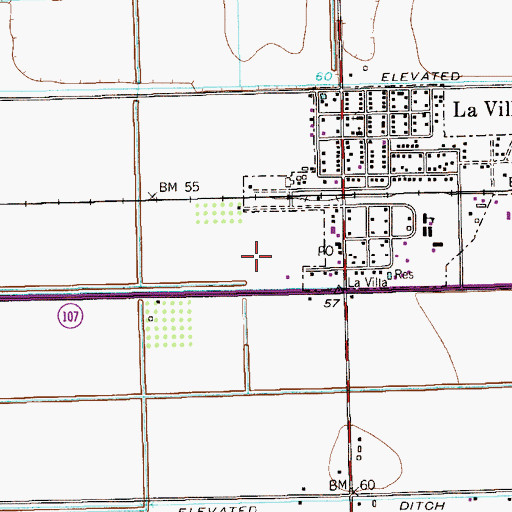 Topographic Map of La Villa High School, TX