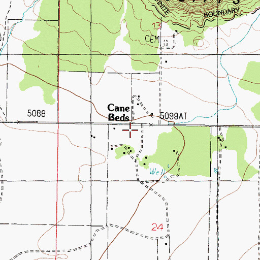 Topographic Map of Cane Beds, AZ