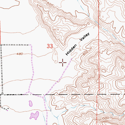 Topographic Map of Hidden Valley, CA