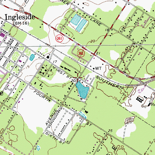 Topographic Map of Elizabeth Cook Primary School, TX