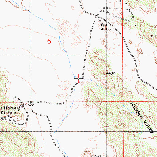 Topographic Map of Hidden Valley, CA