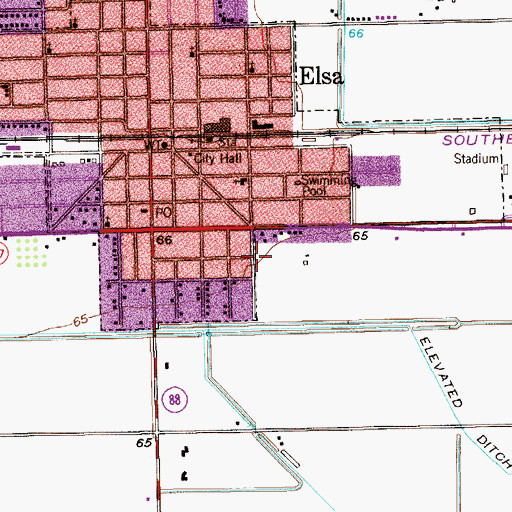 Topographic Map of L B Johnson Elementary School, TX