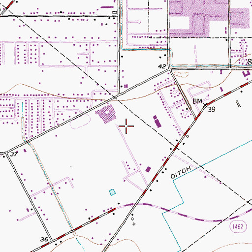 Topographic Map of Alvin Primary School, TX