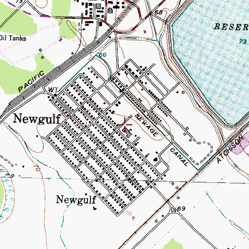 Topographic Map of Newgulf Elementary School, TX