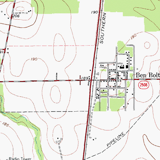 Topographic Map of Palito Blanco Elementary School, TX