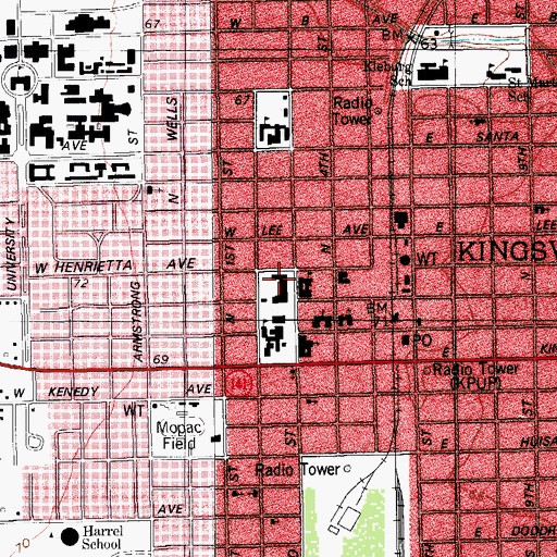 Topographic Map of Kingsville Independent School District - Laser School, TX