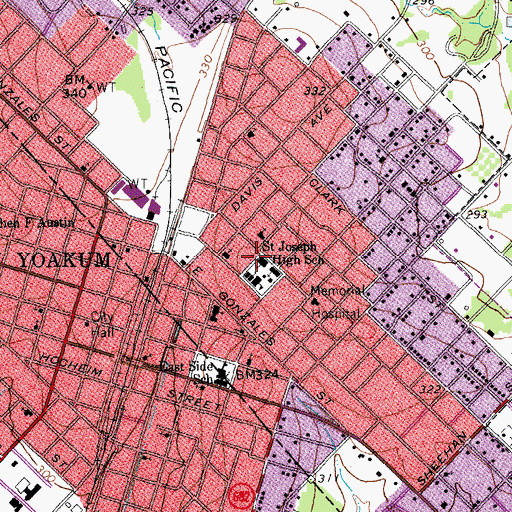 Topographic Map of Saint Josephs Elementary School, TX