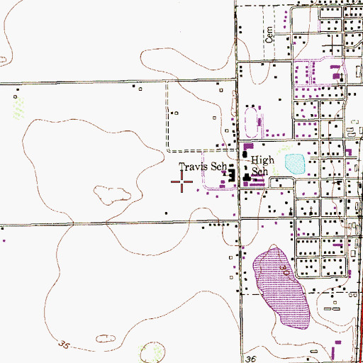 Topographic Map of Lyford Elementary School, TX