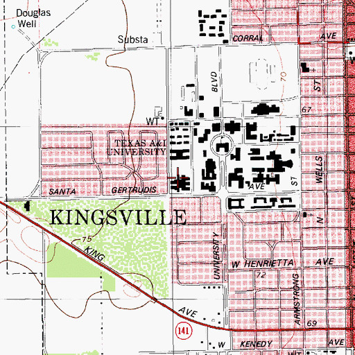 Topographic Map of Academy High School, TX