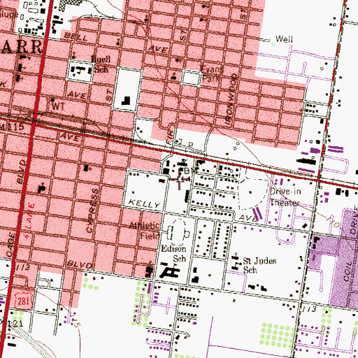 Topographic Map of Pharr - San Juan - Alamo School District - Teenage Parent Program, TX
