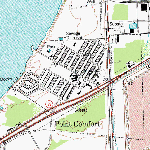 Topographic Map of Port Comfort Elementary School, TX