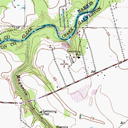 Topographic Map of Bay Area Christian School, TX