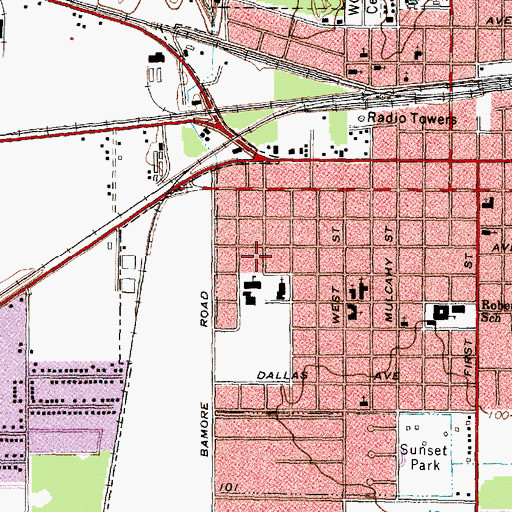 Topographic Map of Holy Rosary Catholic School, TX