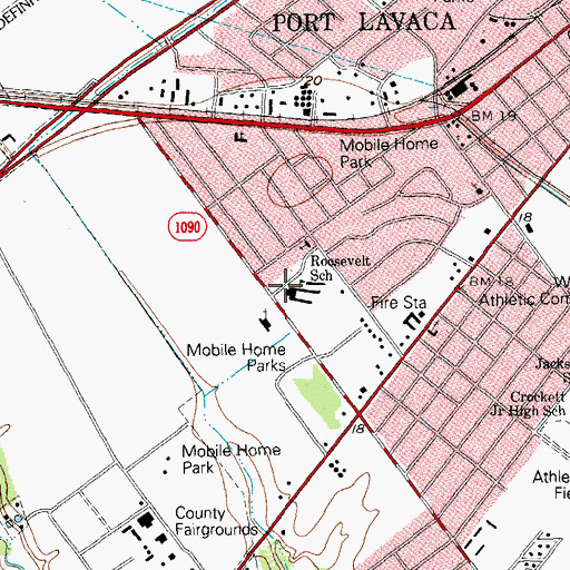 Topographic Map of Calhoun County Juvenile Justice Alternative Education Program, TX