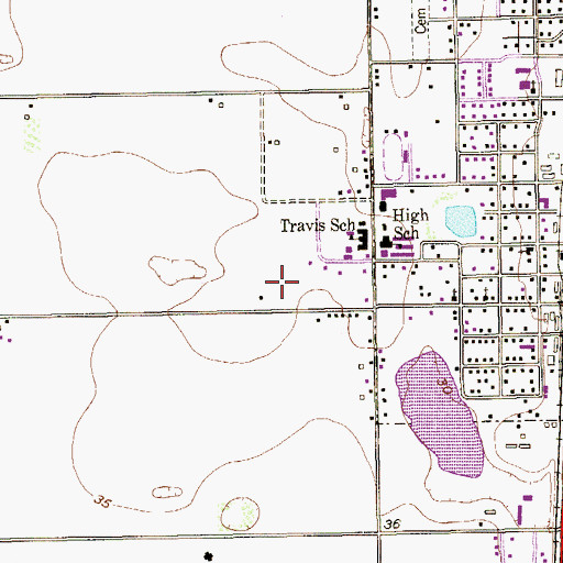 Topographic Map of Lyford Middle School, TX