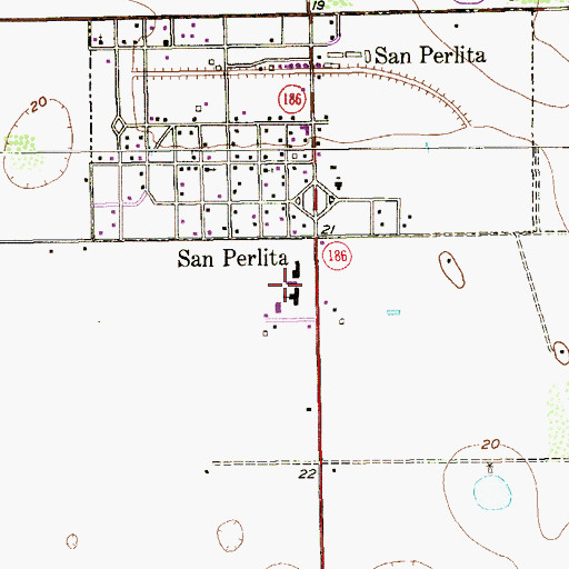 Topographic Map of San Perlita Elementary School, TX