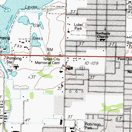 Topographic Map of Trinity Baptist Christian School, TX