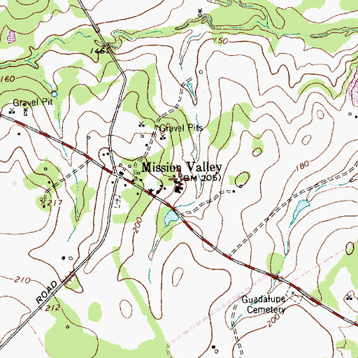 Topographic Map of Mission Valley Elementary School, TX