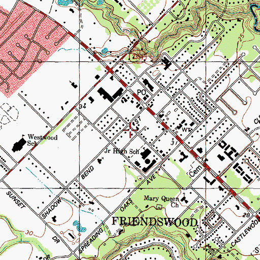 Topographic Map of Galveston County Juvenile Justice Alternative Education Program, TX