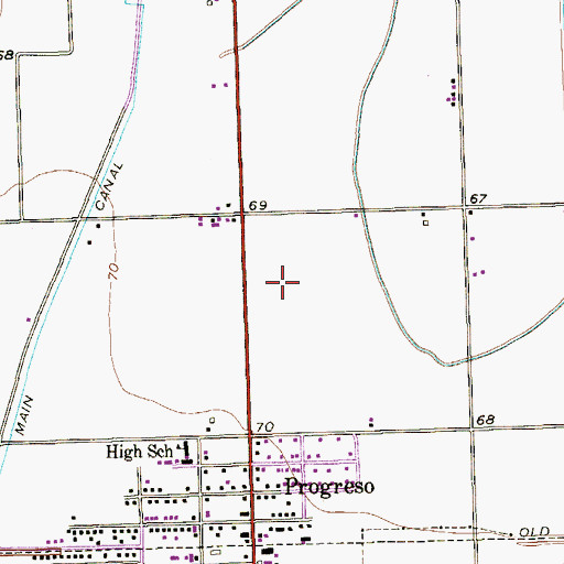 Topographic Map of Hidalgo County Juvenile Justice Alternative Education Program, TX