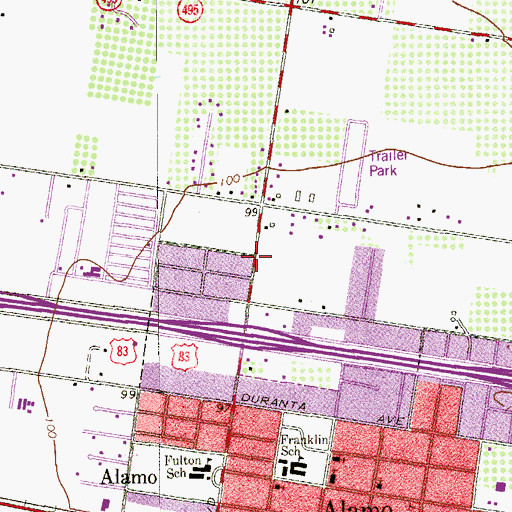 Topographic Map of Valley Christian Heritage School, TX