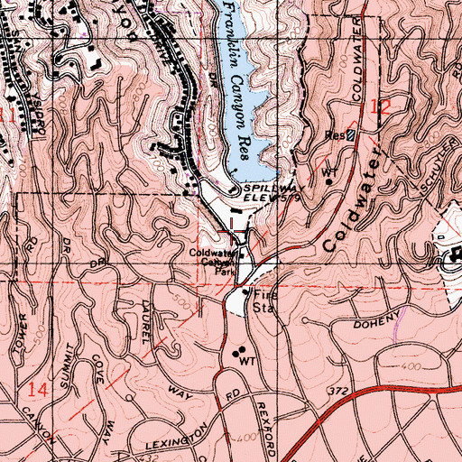 Topographic Map of Higgins Canyon, CA