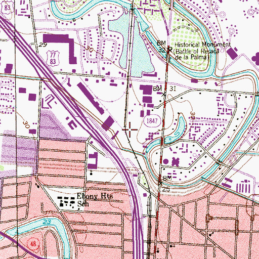 Topographic Map of Valley Christian High School, TX