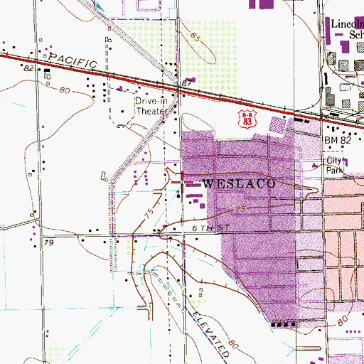 Topographic Map of Mid - Valley Christian School, TX