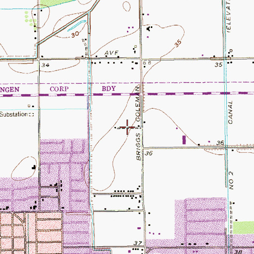 Topographic Map of Harlingen School District - Keys Academy, TX